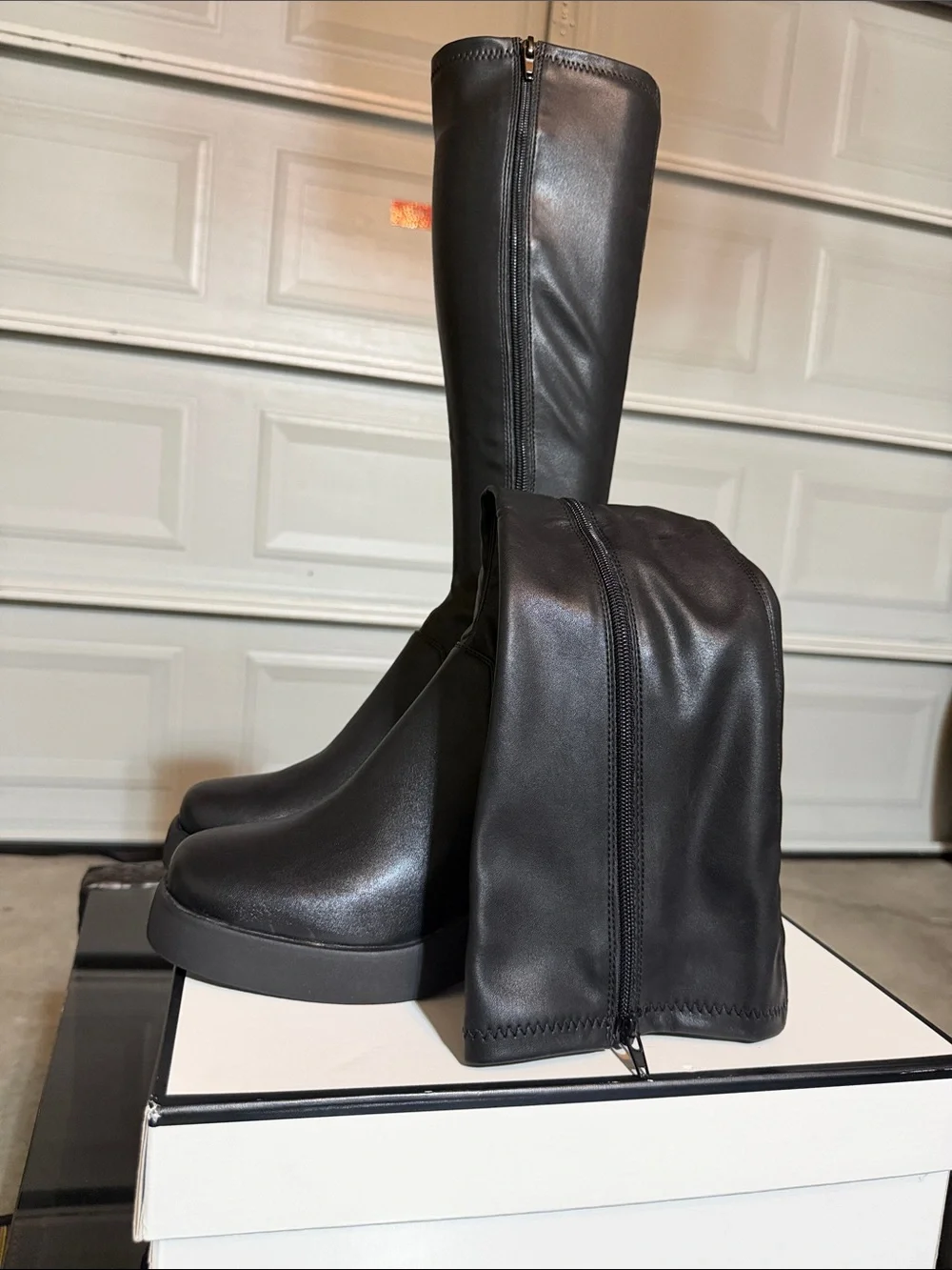 Steve Madden Black Over-the-Knee Platform Boots